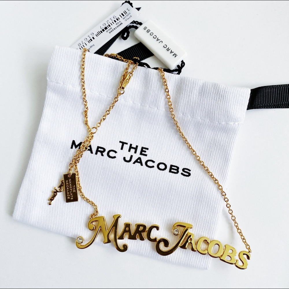 NEW MARC JACOBS GOLD LOGO Necklace